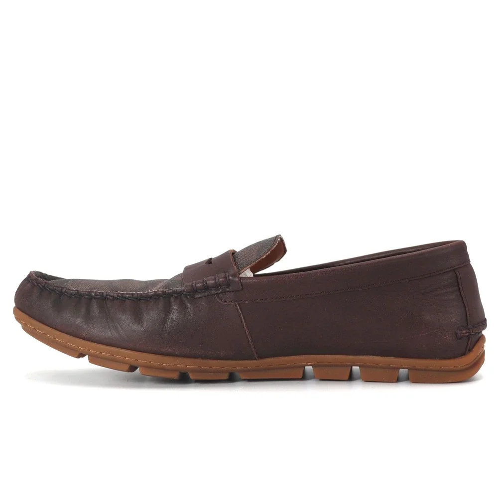 Coach Loafers Mens 8.5D Brown Signature Canvas Penny Driver Casual G2983
